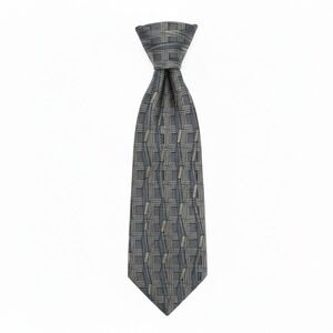 Men's KOLTE ITALY MADE IN ITALY GREY BLUE/Yellowgold GEOMETRIC TIE 100% Silk